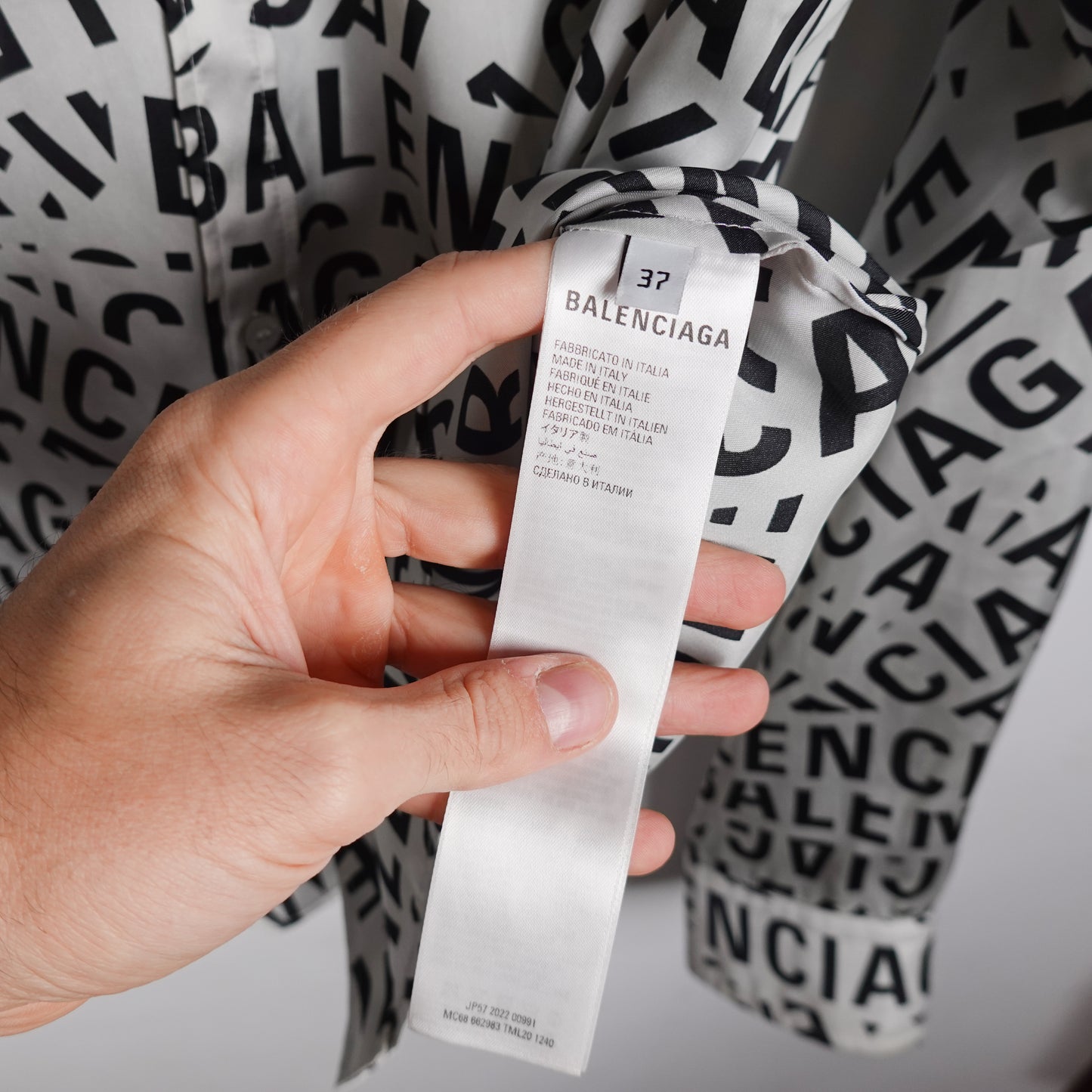 Balenciaga AOP Button Up - Size 37