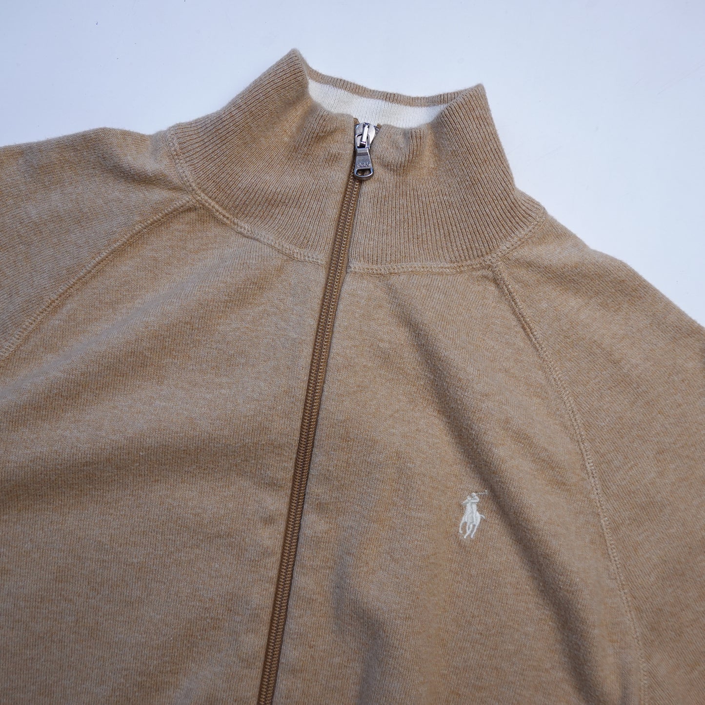 Polo RL Beige Zip Up - Size M