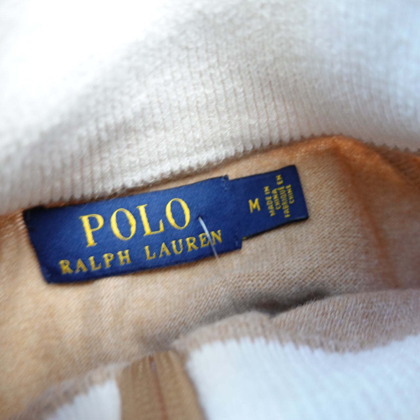 Polo RL Beige Zip Up - Size M