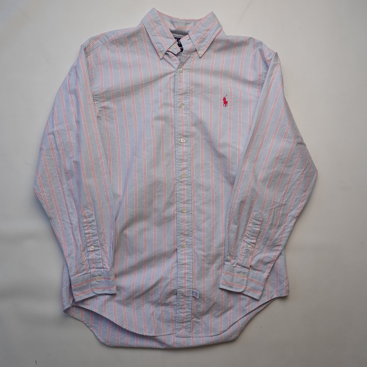 Vintage Polo RL Blue/Pink Striped Button Up - Size L
