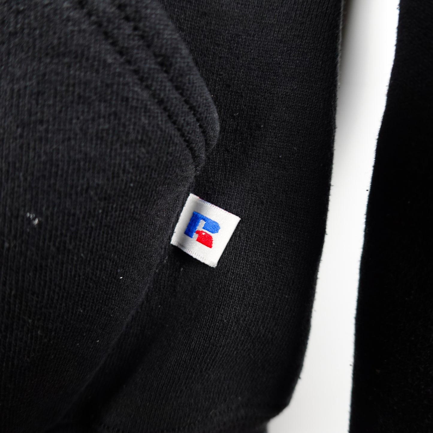 Vintage Russell Black Blank Hoodie - Size M