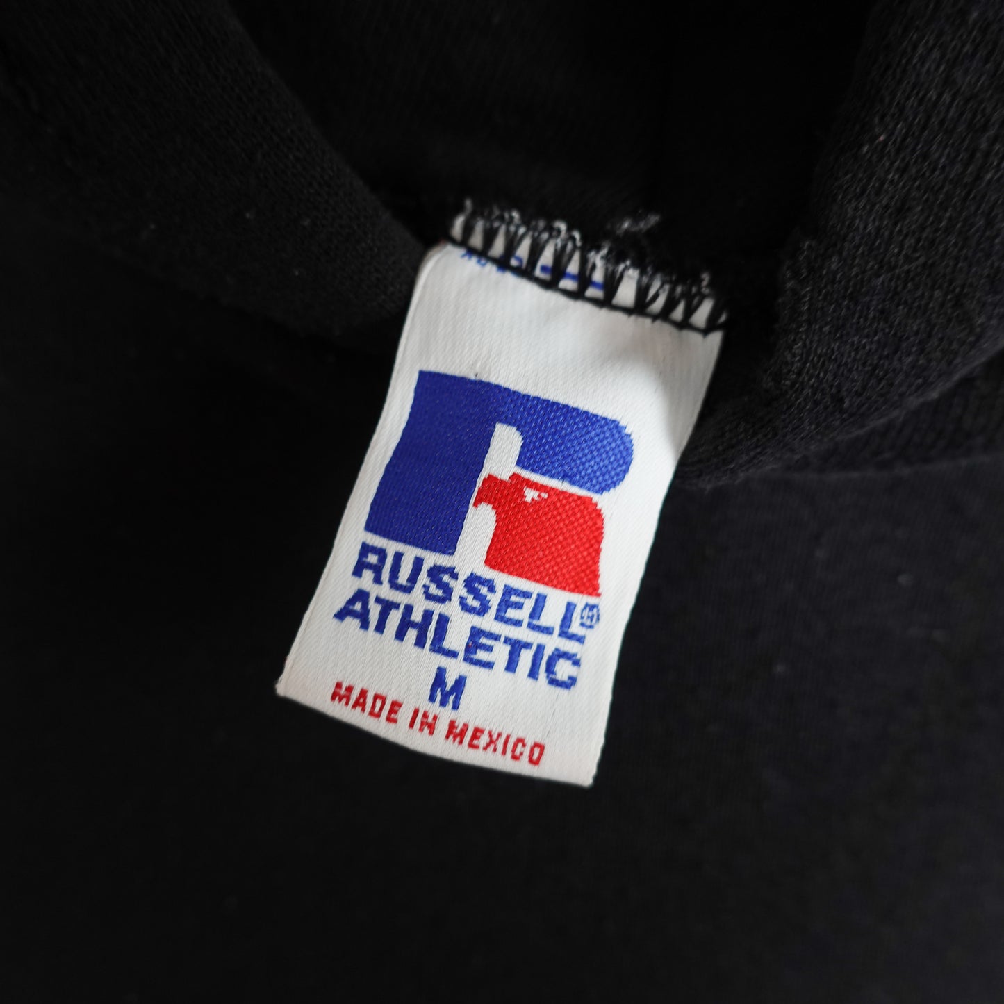 Vintage Russell Black Blank Hoodie - Size M