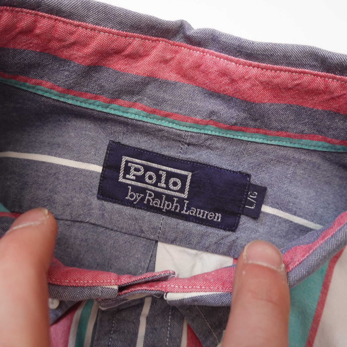 Vintage Polo Stripped Button Up Shirt - Size L