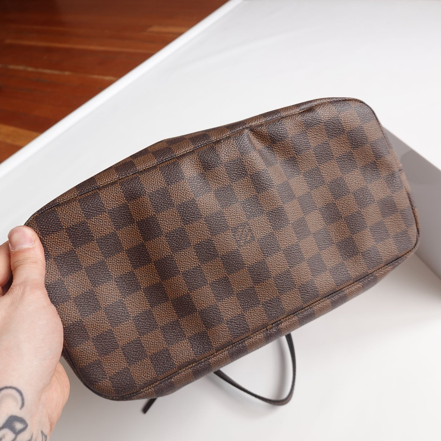 Louis Vuitton Neverfull Damier Ebene Tote Bag