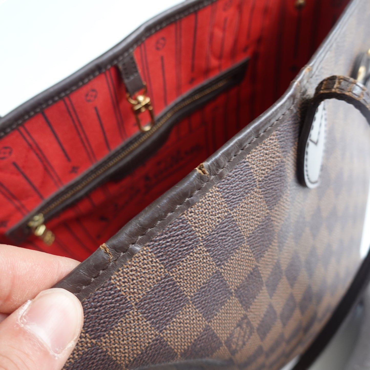 Louis Vuitton Neverfull Damier Ebene Tote Bag