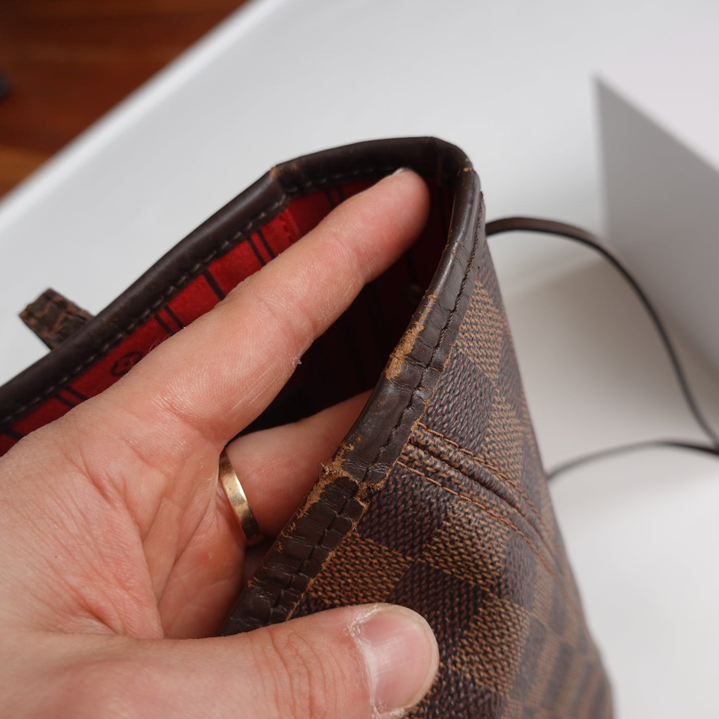 Louis Vuitton Neverfull Damier Ebene Tote Bag