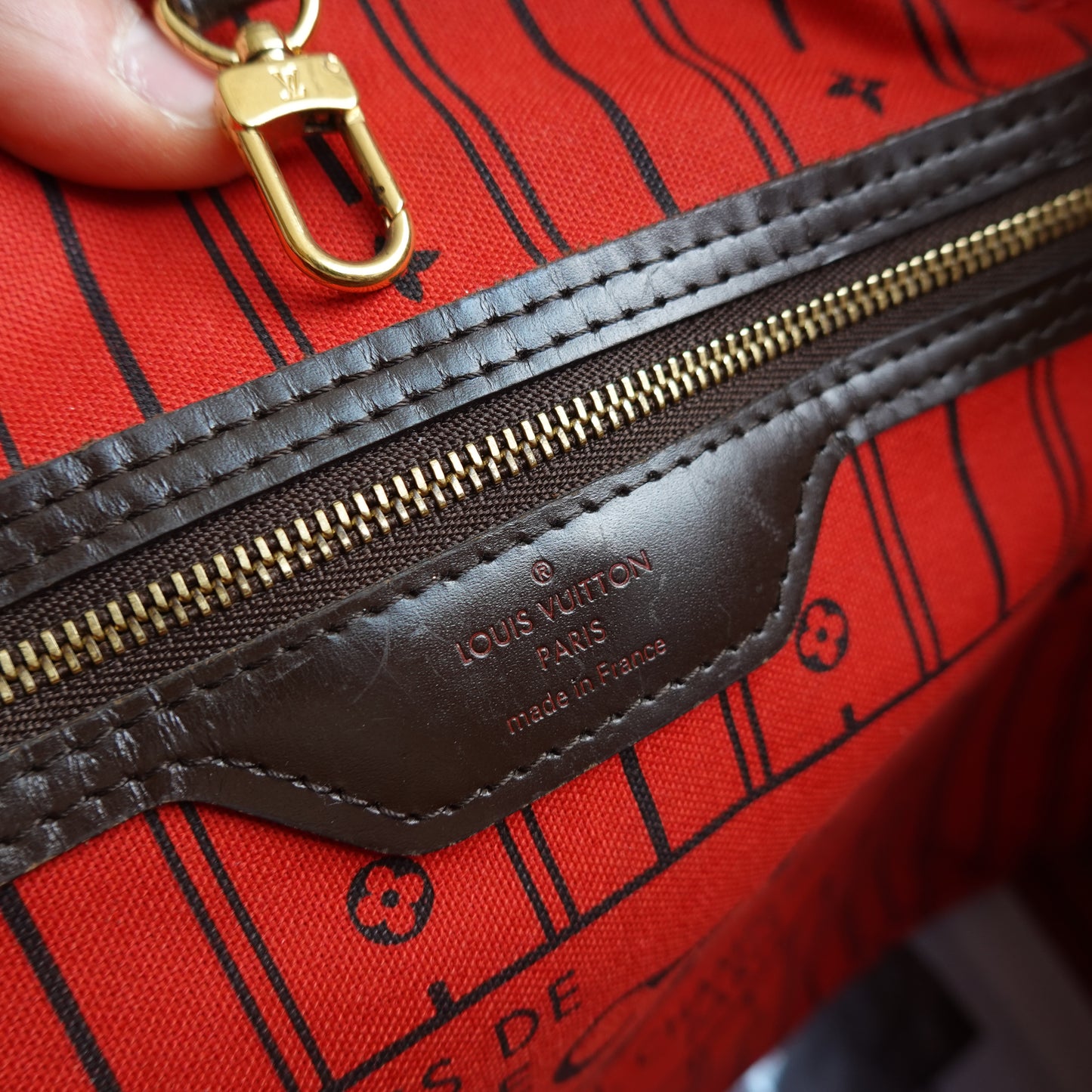 Louis Vuitton Neverfull Damier Ebene Tote Bag