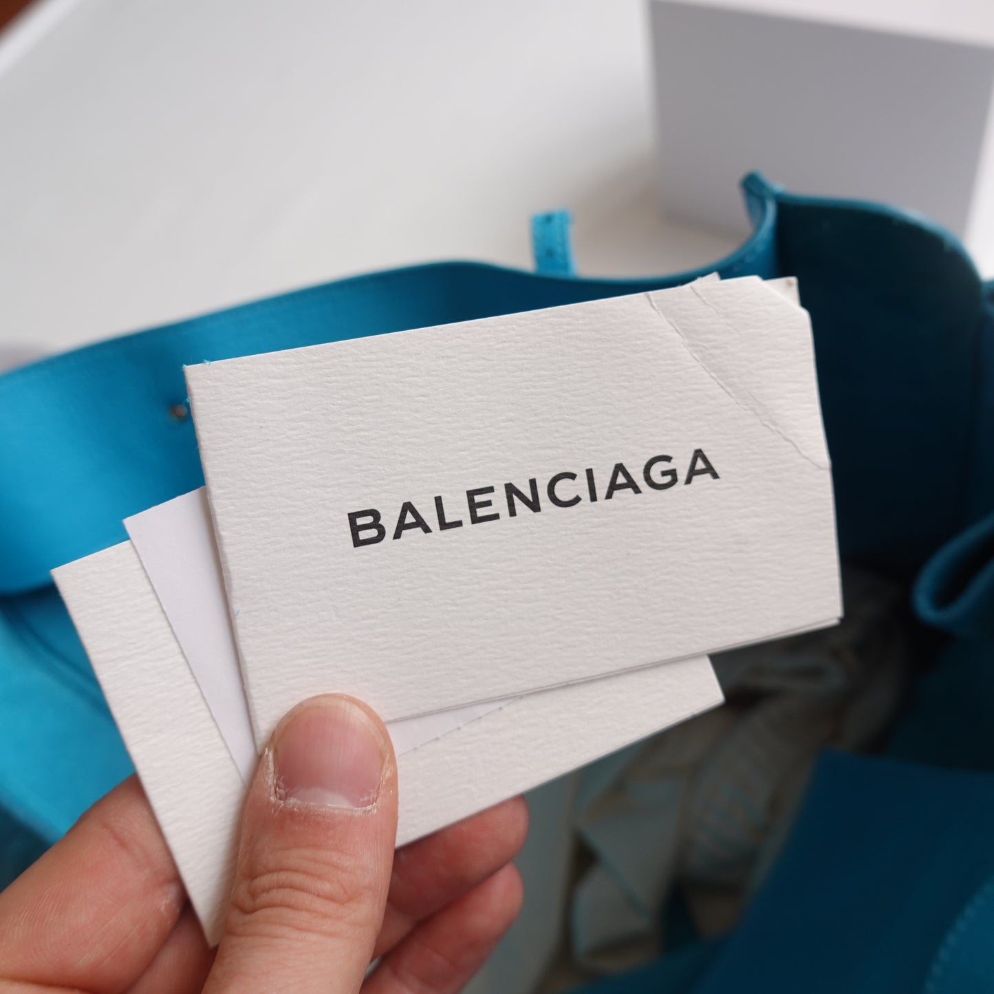 Balenciaga Papier A4 Turquoise Tote Bag