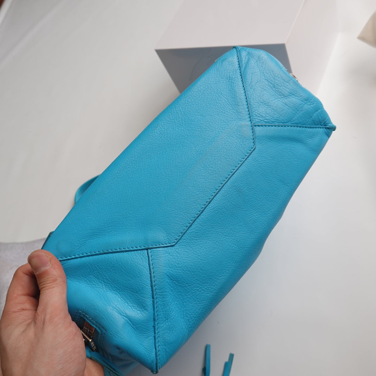 Balenciaga Papier A4 Turquoise Tote Bag