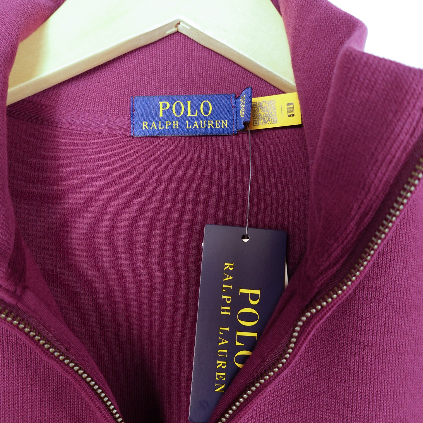 Polo RL Maroon 1/4 Zip Up - Size M