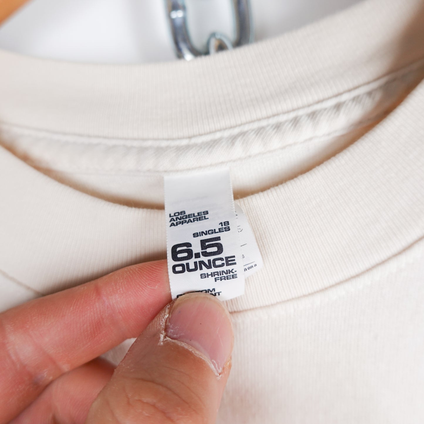 LA Apparel Blank Tee Cream - Multiple Sizes