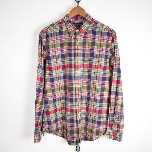 1990s Polo RL Plaid Button Up - Size L