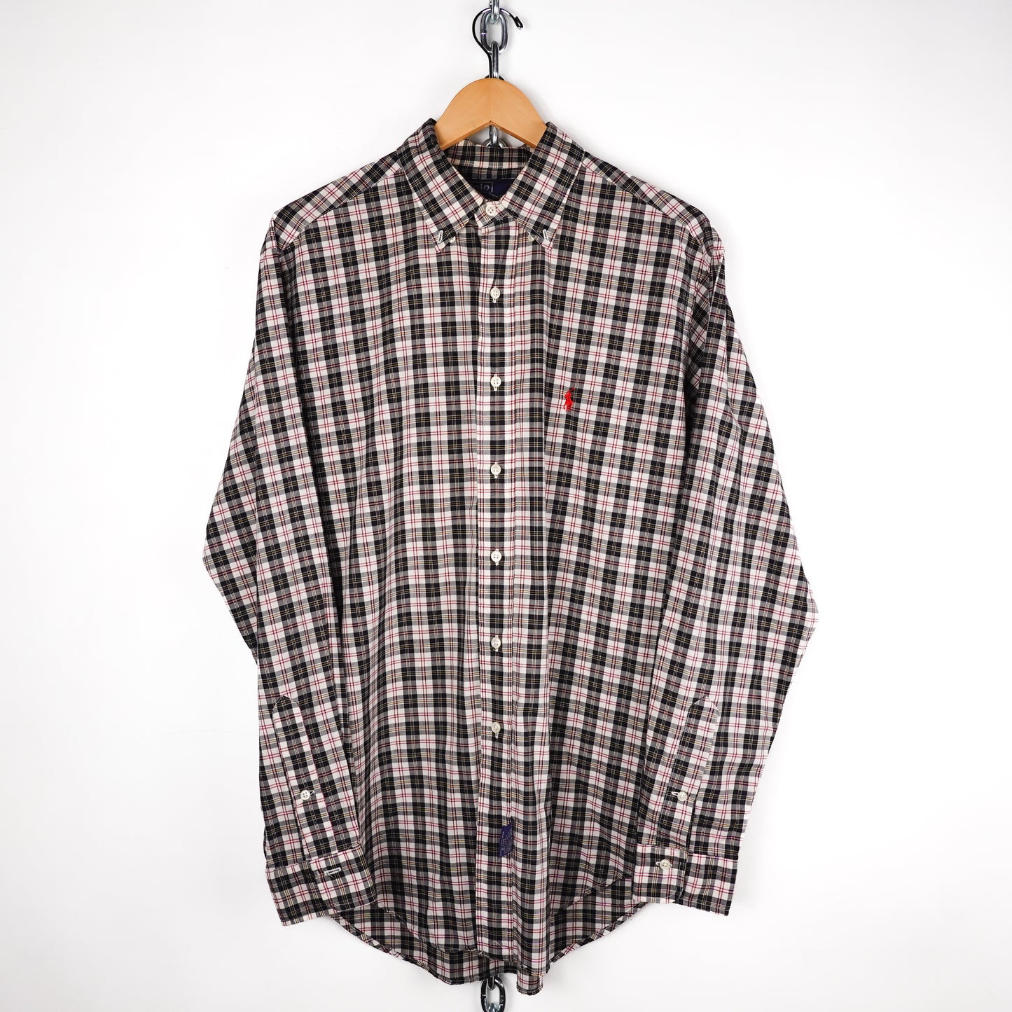 Vintage Polo RL White Plaid Flannel - Size L
