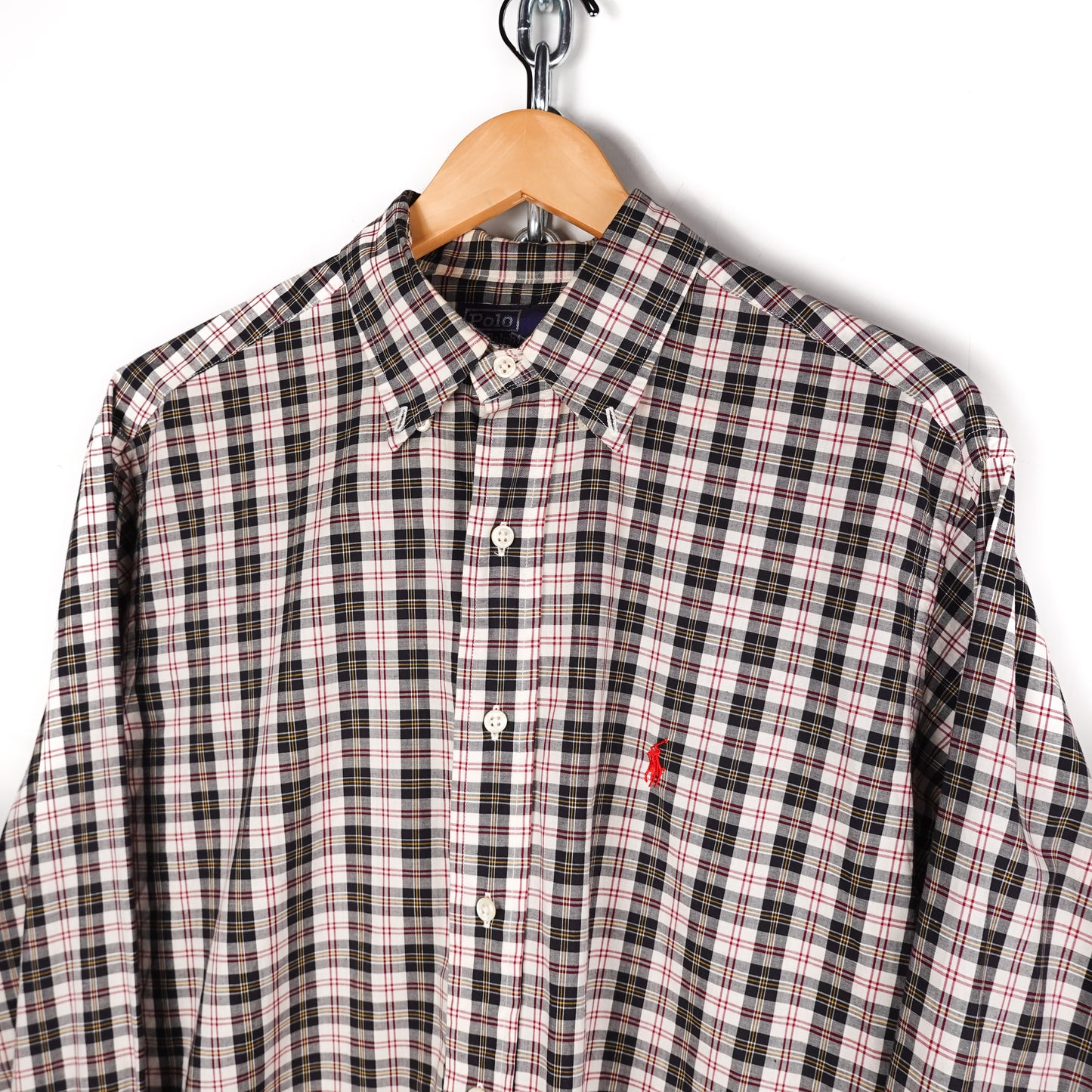 Vintage Polo RL White Plaid Flannel - Size L