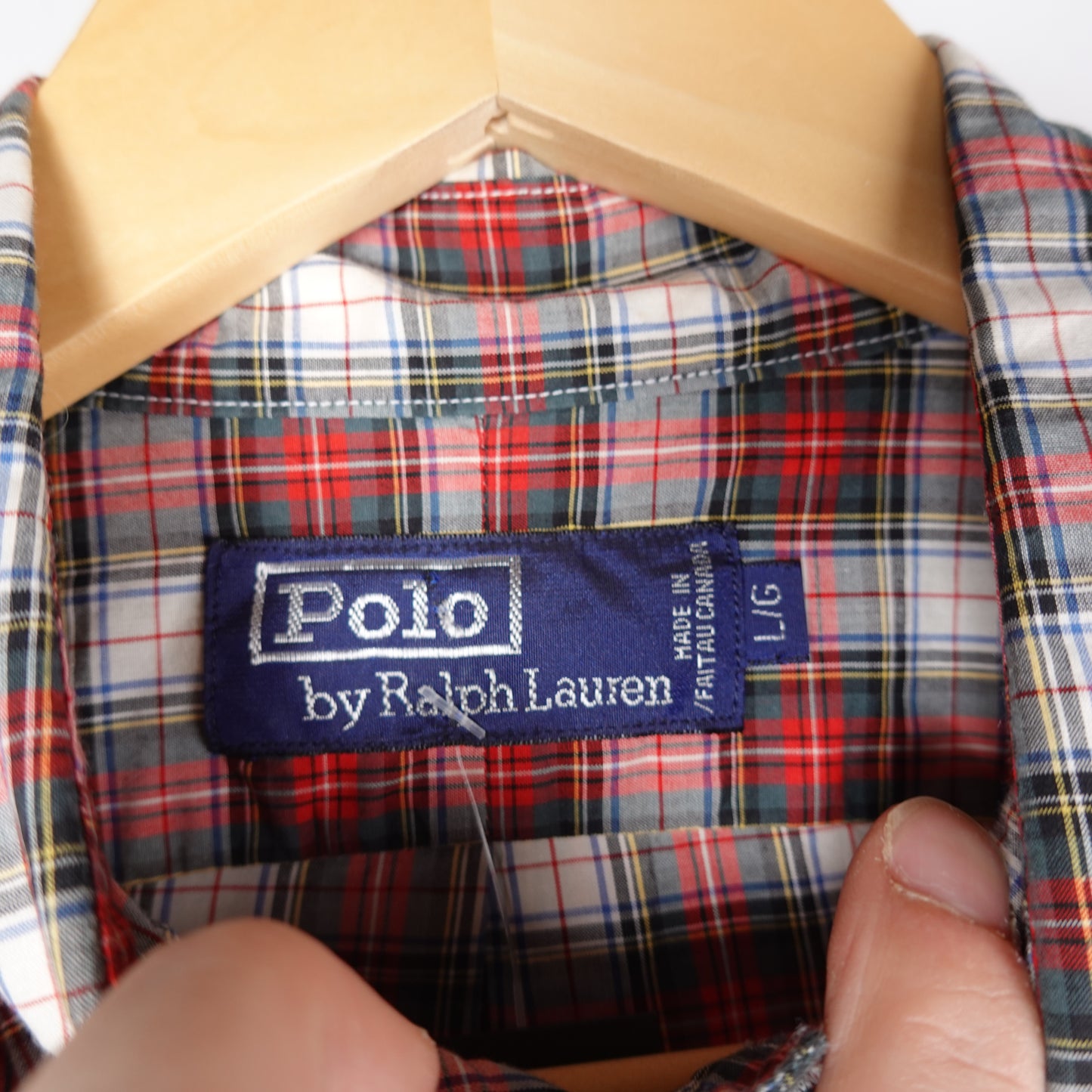 Vintage Polo RL Red/White Flannel - Size L