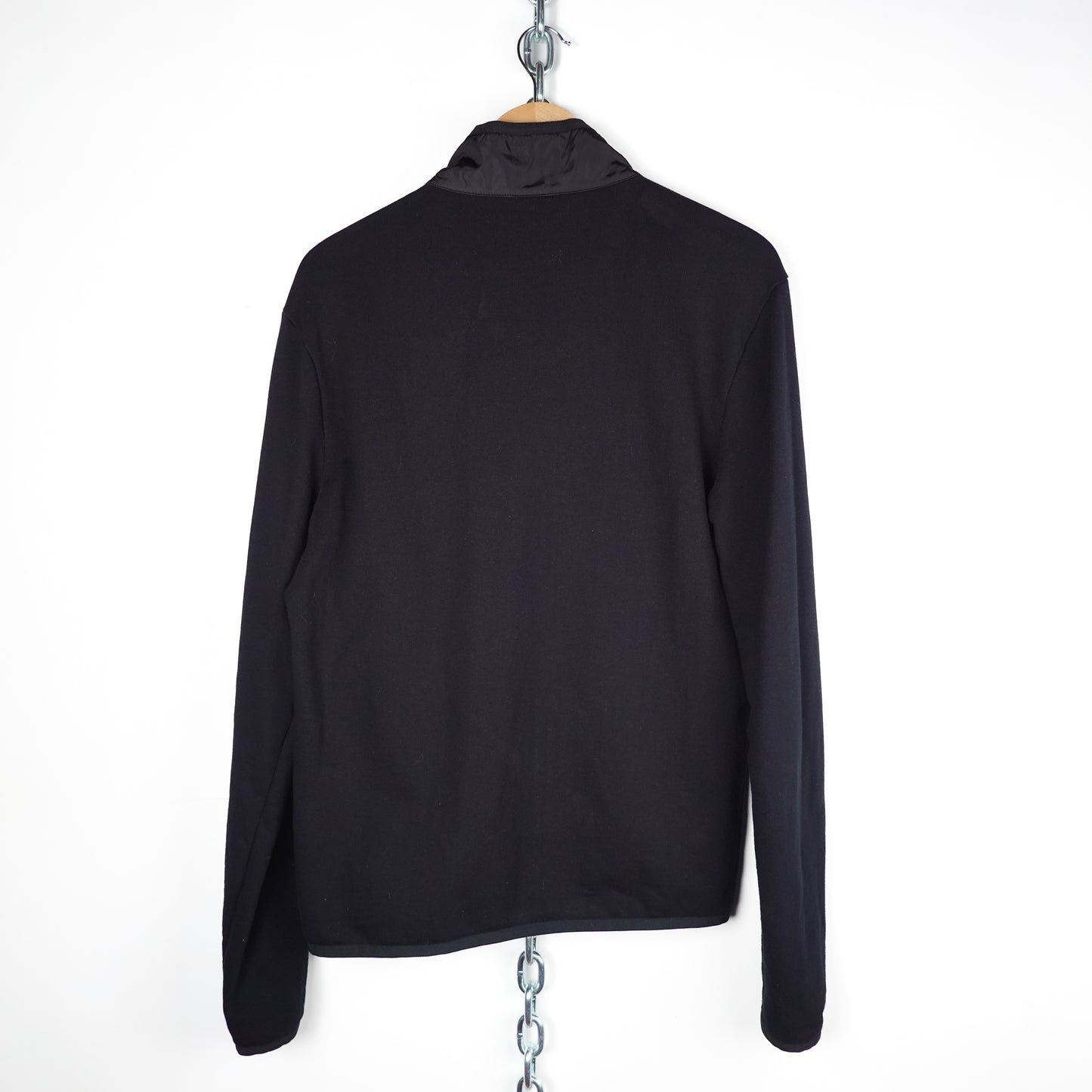 2015 Prada Nylon Panel Zip Up Sweater - Size L