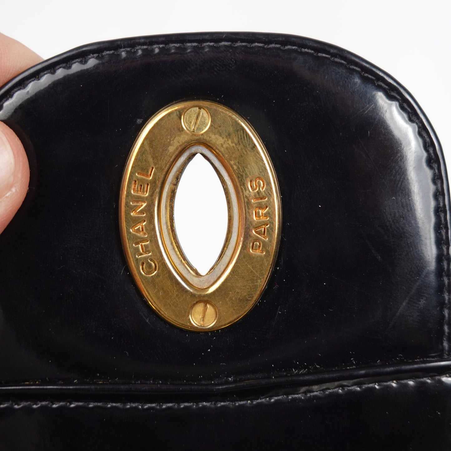 1990s Chanel Maxi Single Flap Bag - Denim & Patent Leather