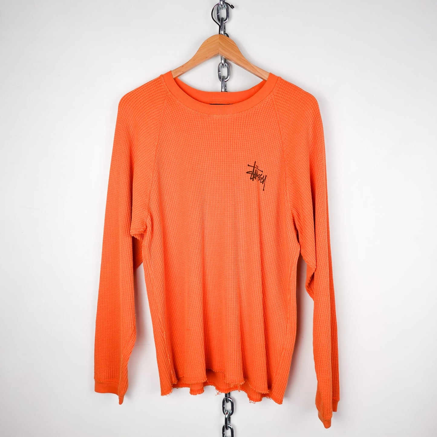 Stussy Orange Thermal Long Sleeve - Size S