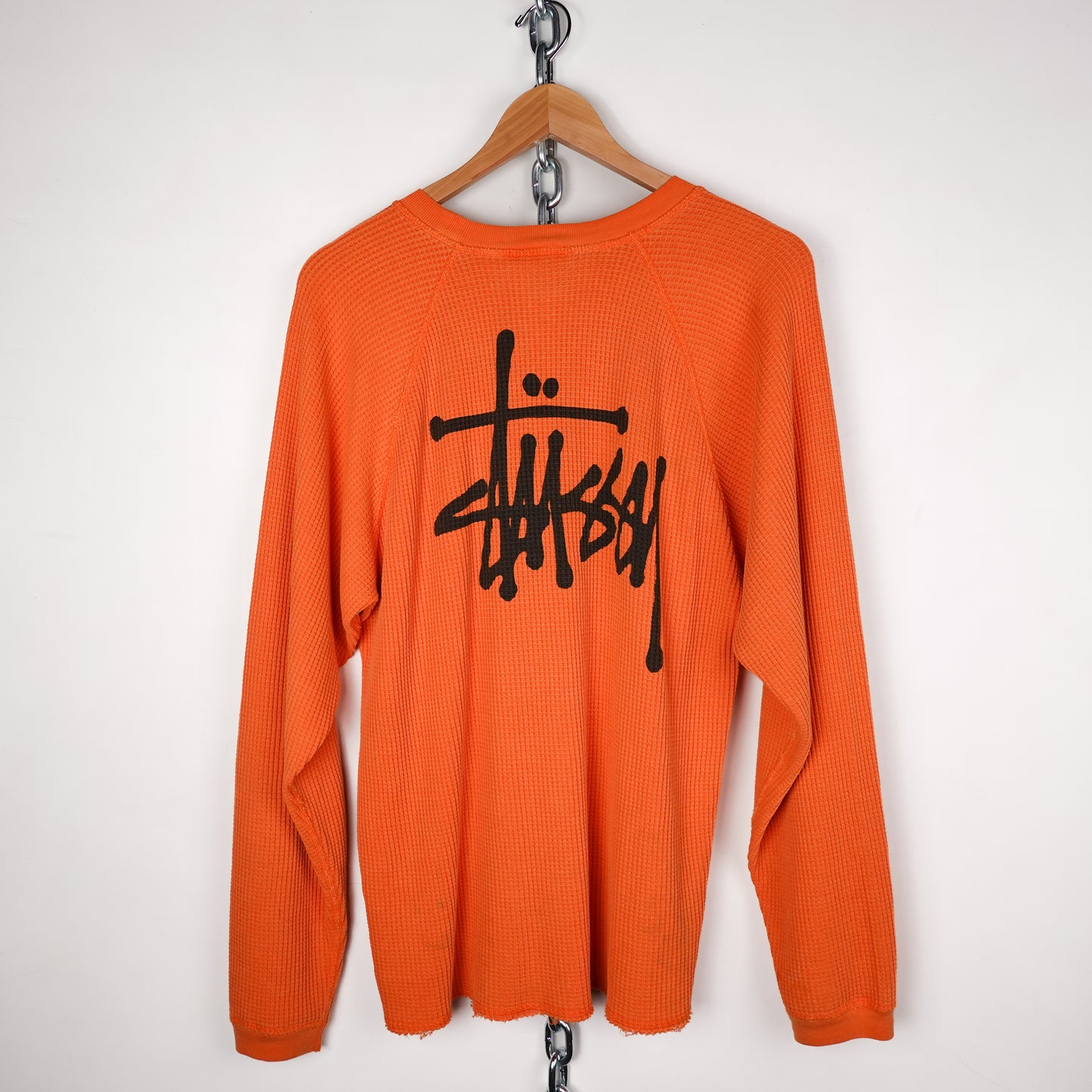 Stussy Orange Thermal Long Sleeve - Size S