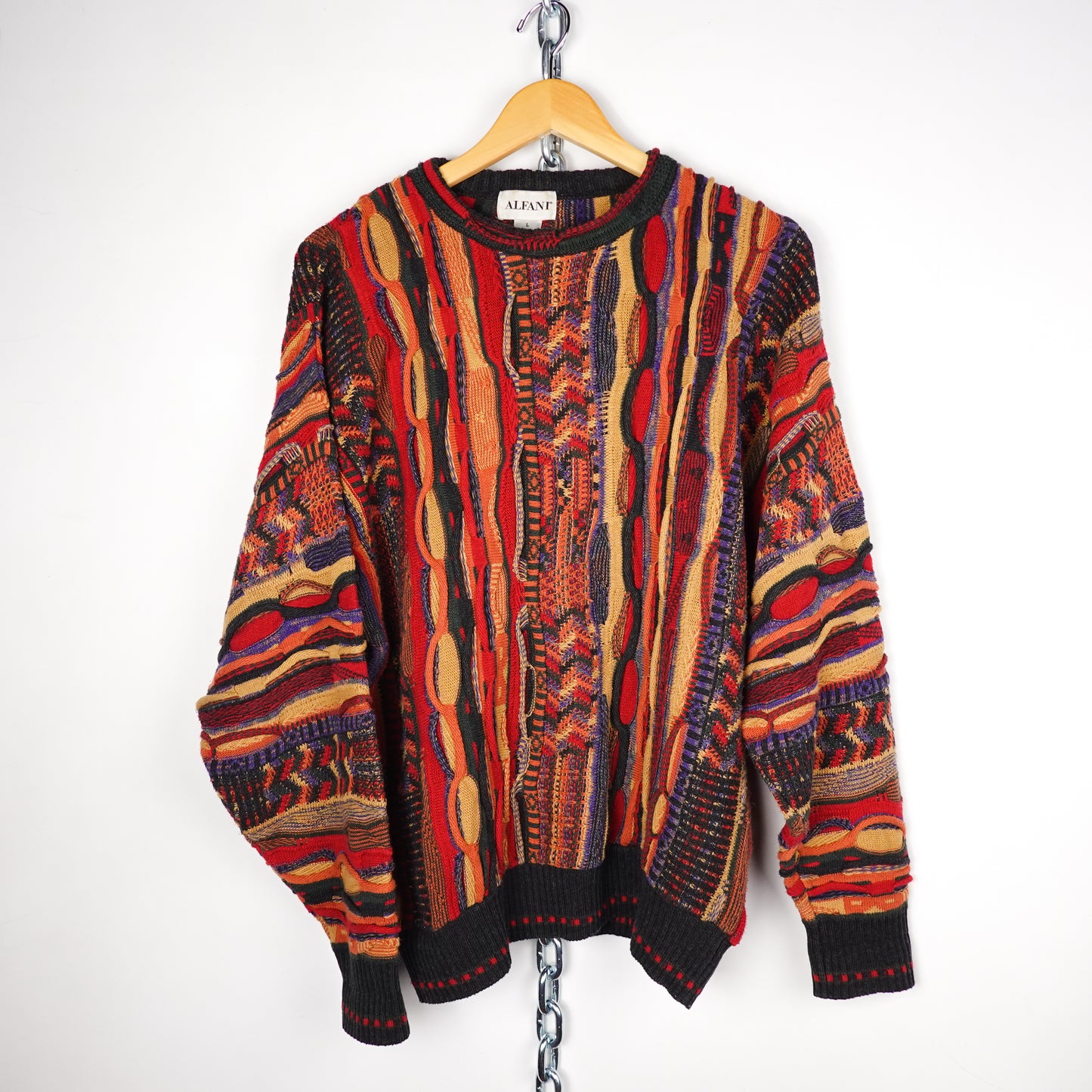 Vintage Alfant 3D Knit Sweater - Size L