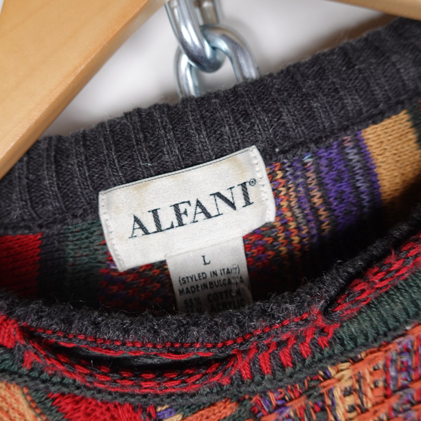 Vintage Alfant 3D Knit Sweater - Size L
