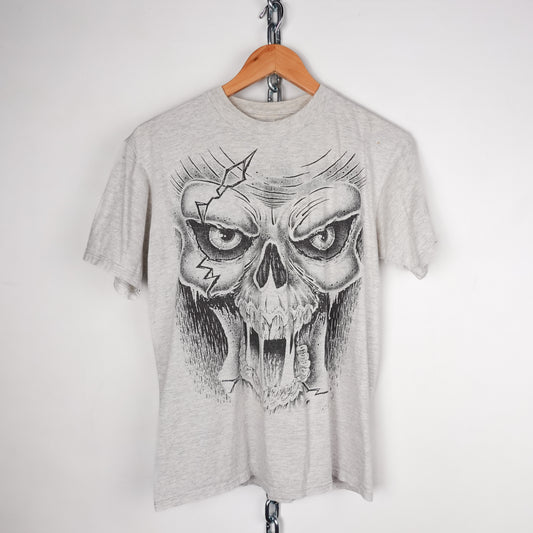1990s Skull Face Tee - Size M
