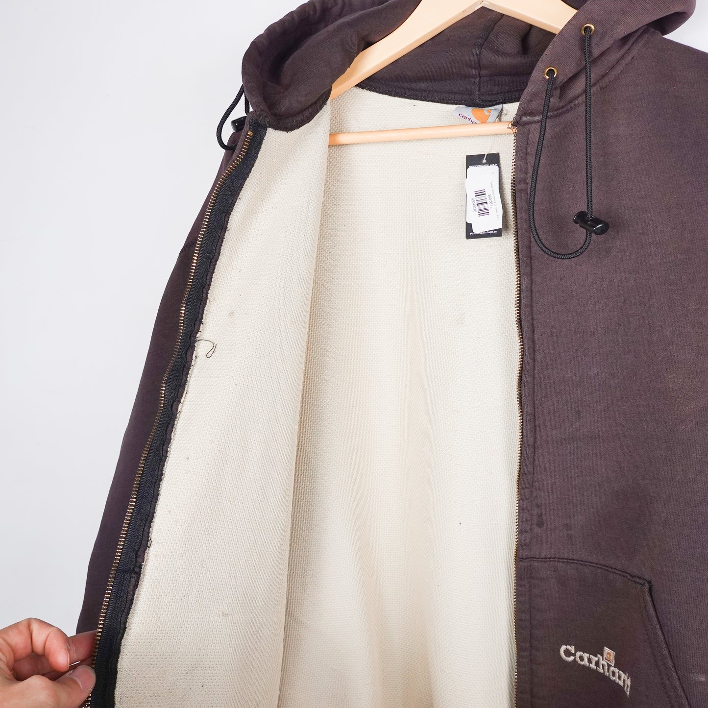 Vintage Carhartt Thermal Zip Hoodie - Size L