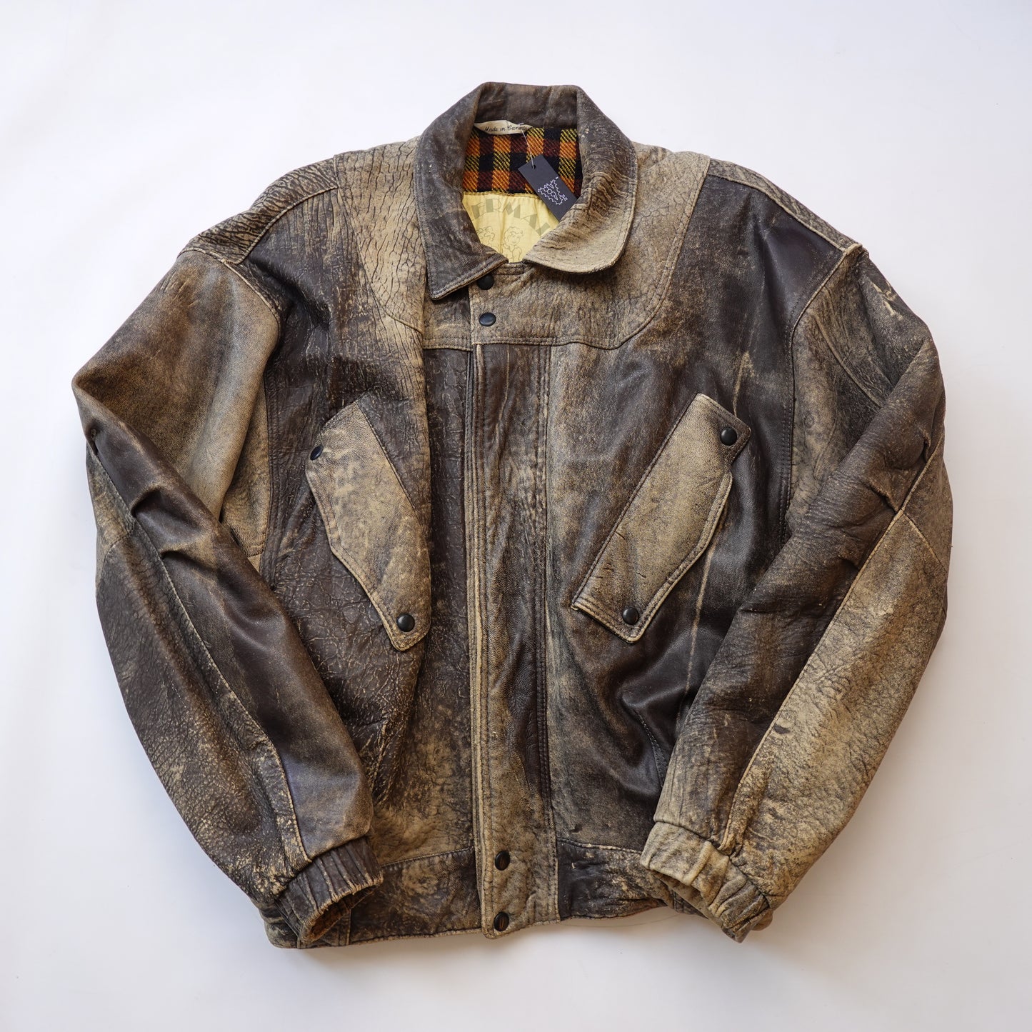 Vintage Bilerman Bros. Plaid Lined Leather - Size L