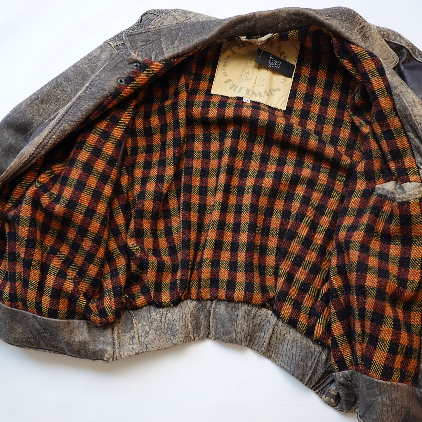 Vintage Bilerman Bros. Plaid Lined Leather - Size L