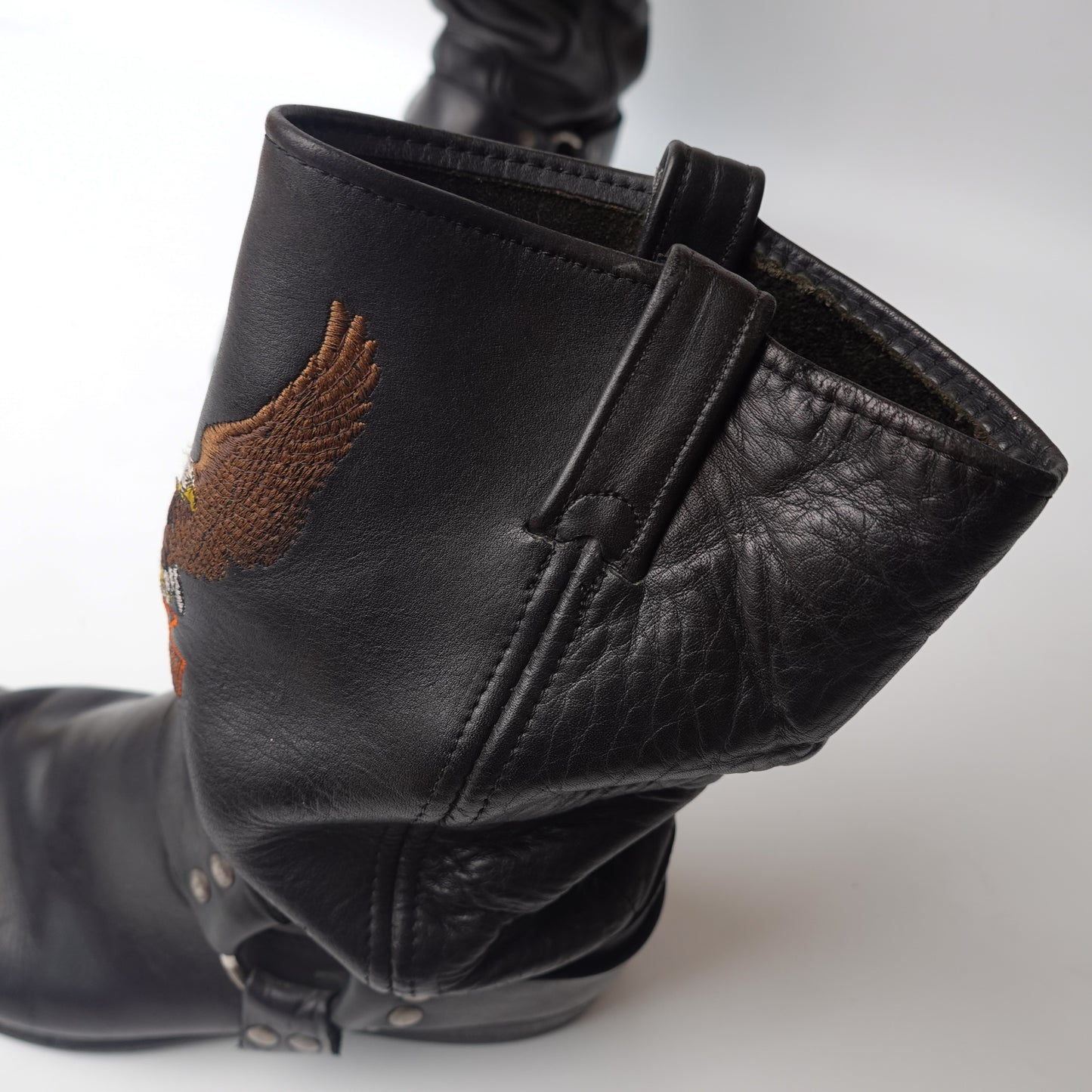 Vintage Harley Leather Steel Toe Boots - Size 12