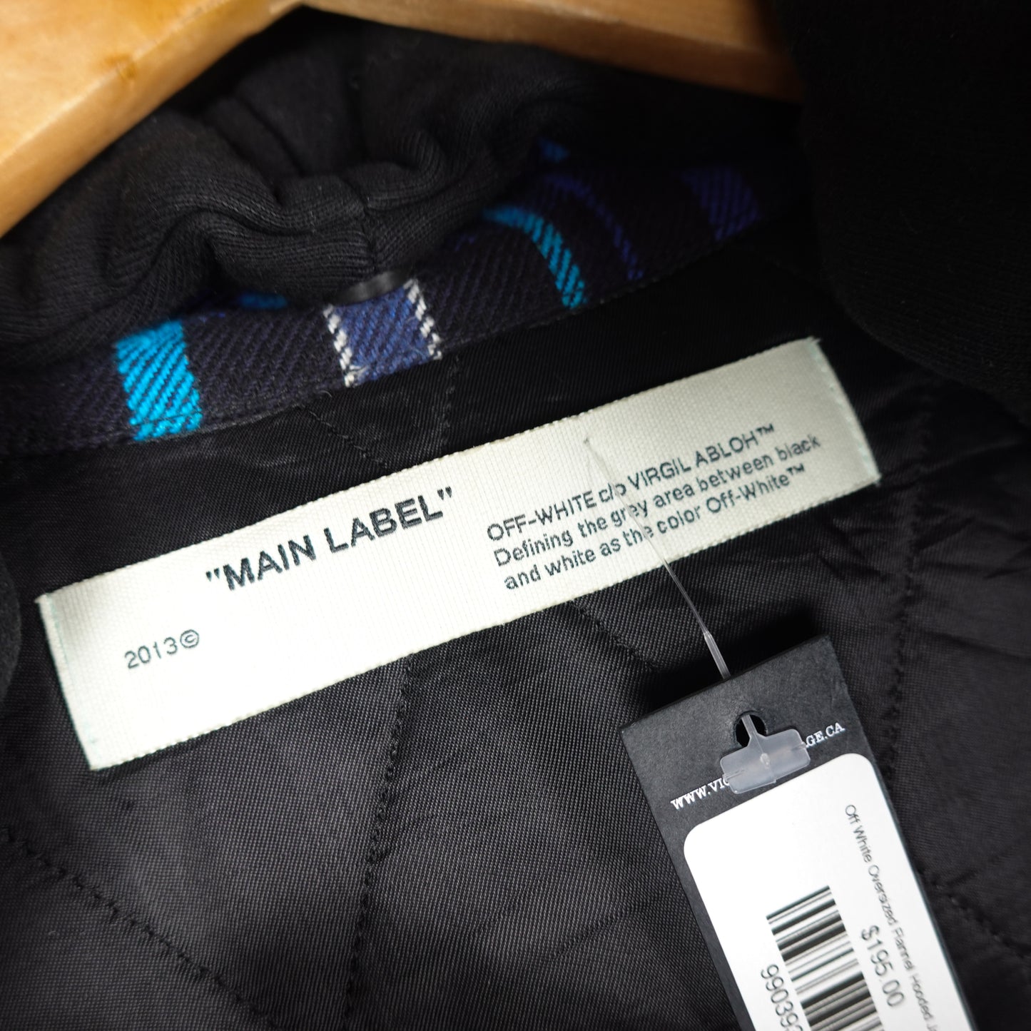 Off White Oversized Flannel Hooded Jacket - Size S