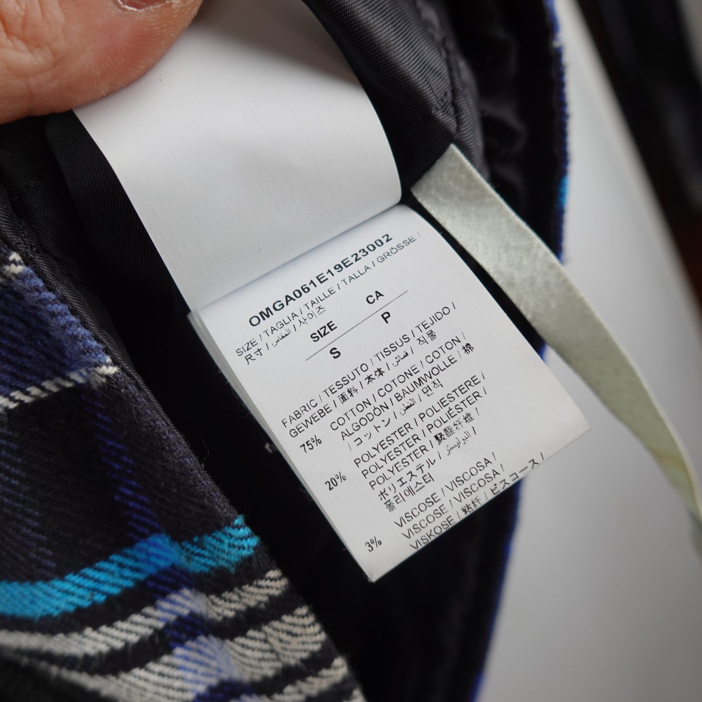 Off White Oversized Flannel Hooded Jacket - Size S