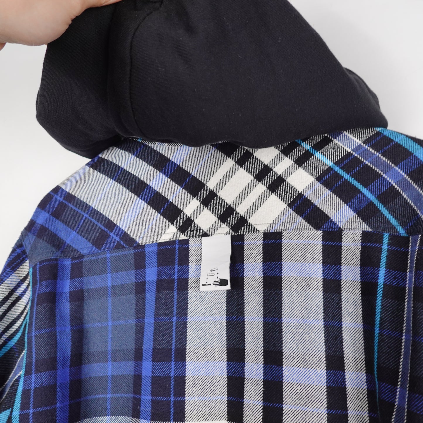 Off White Oversized Flannel Hooded Jacket - Size S