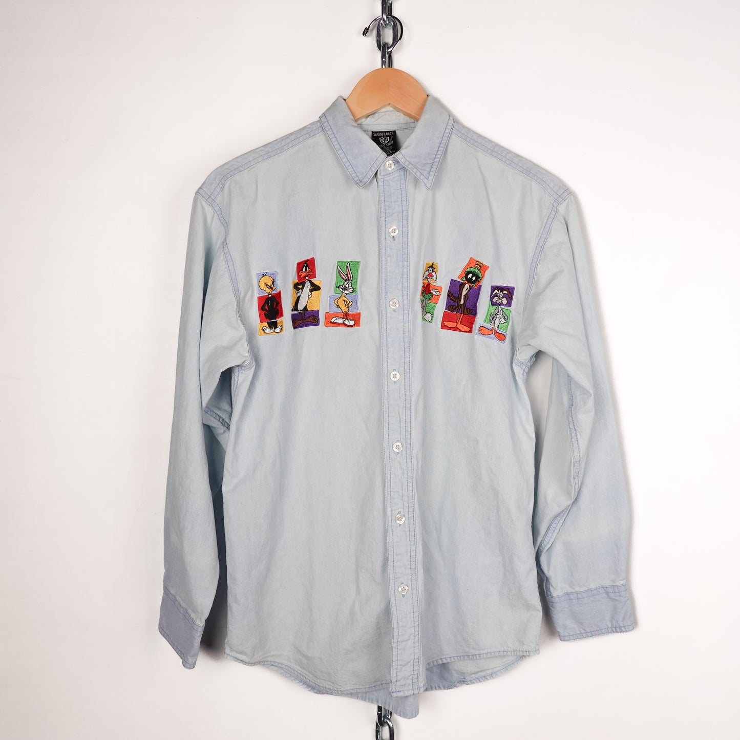 1997 Looney Tunes Denim Button up - Size S