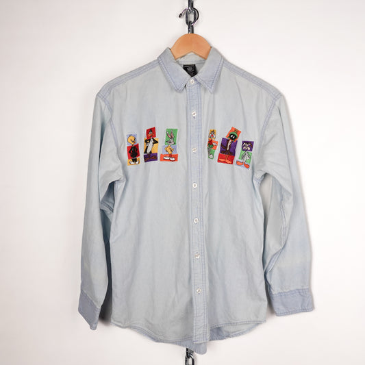 1997 Looney Tunes Denim Button up - Size S