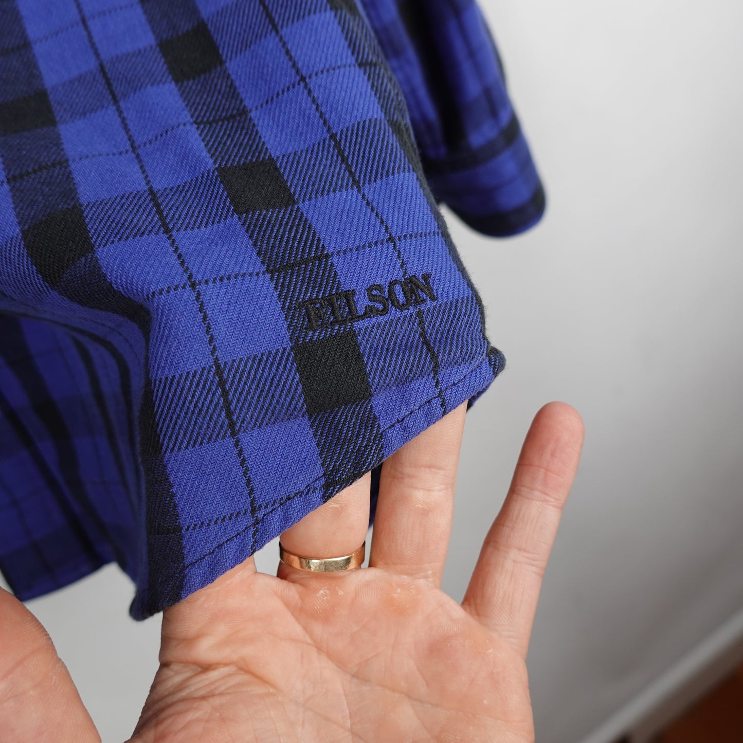 Filson Blue Plaid button Up - Size S