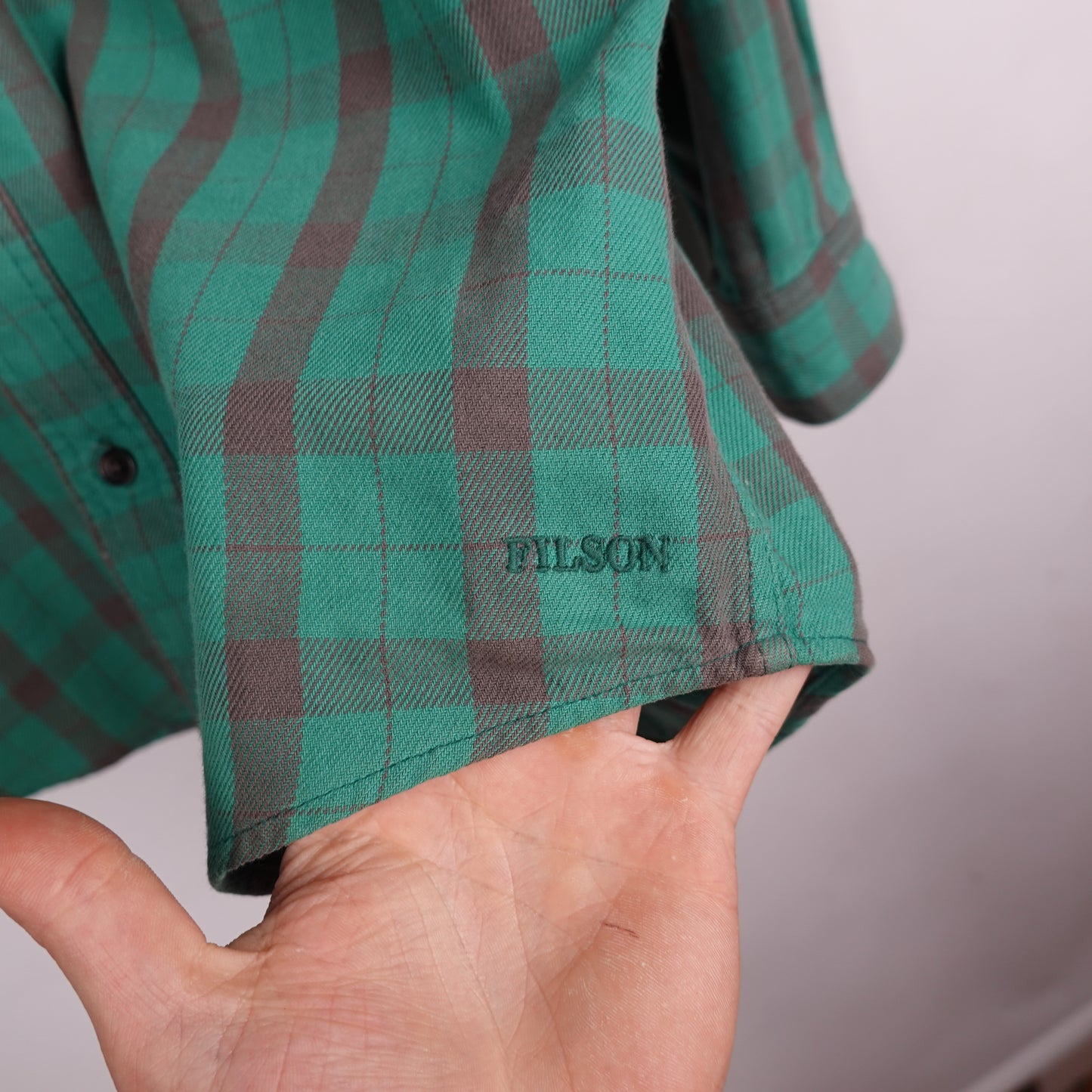 Filson Green Plaid button Up - Size S