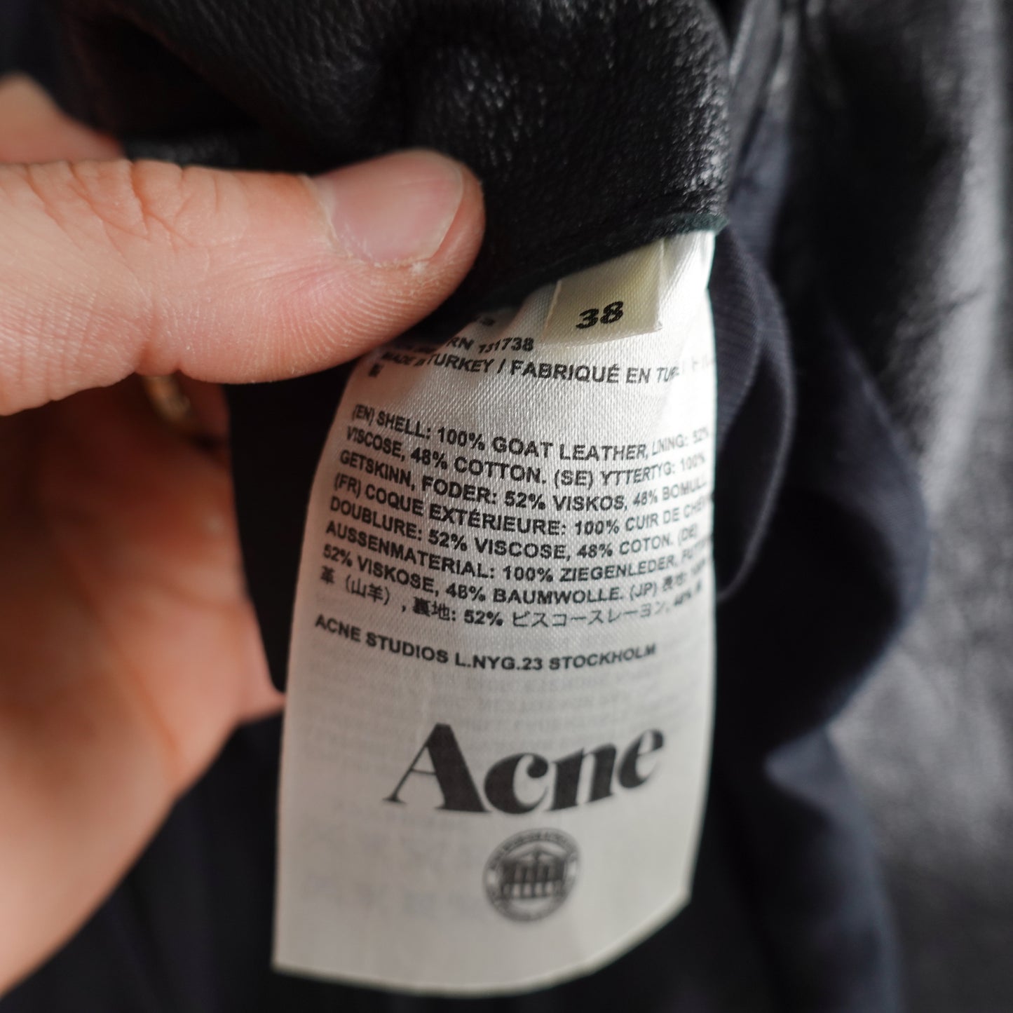 Acne Studios Leather Biker Jacket - Size 38