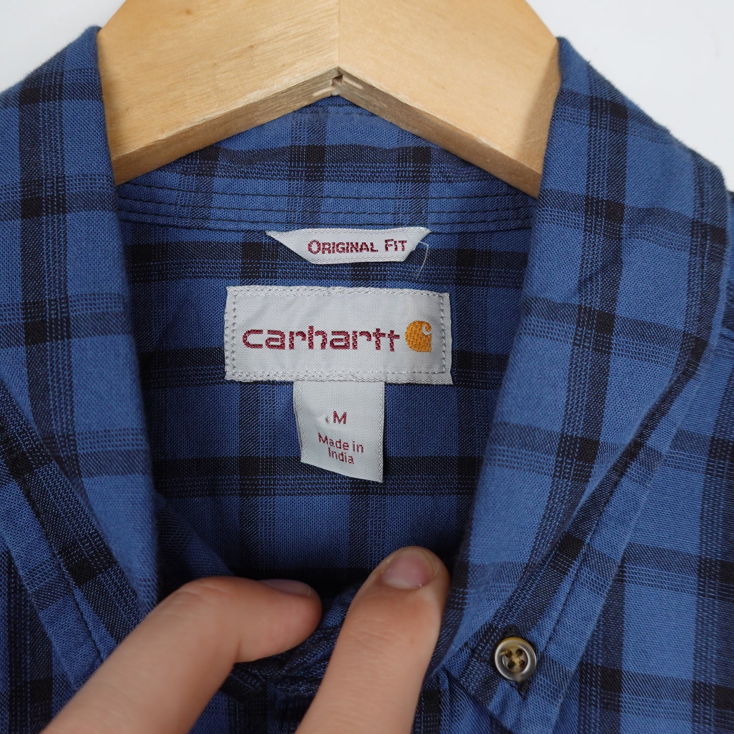 Vintage Carhartt Blue Button up - Size M