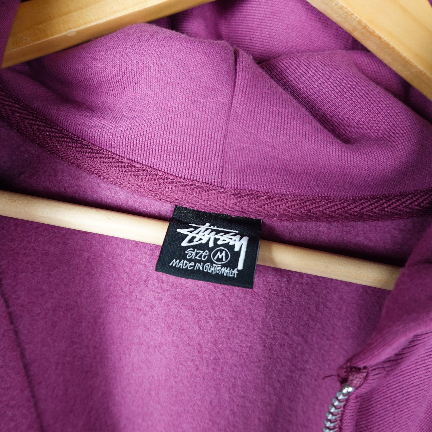 Stussy Reflective Logo Zip Up Hoodie - Size M