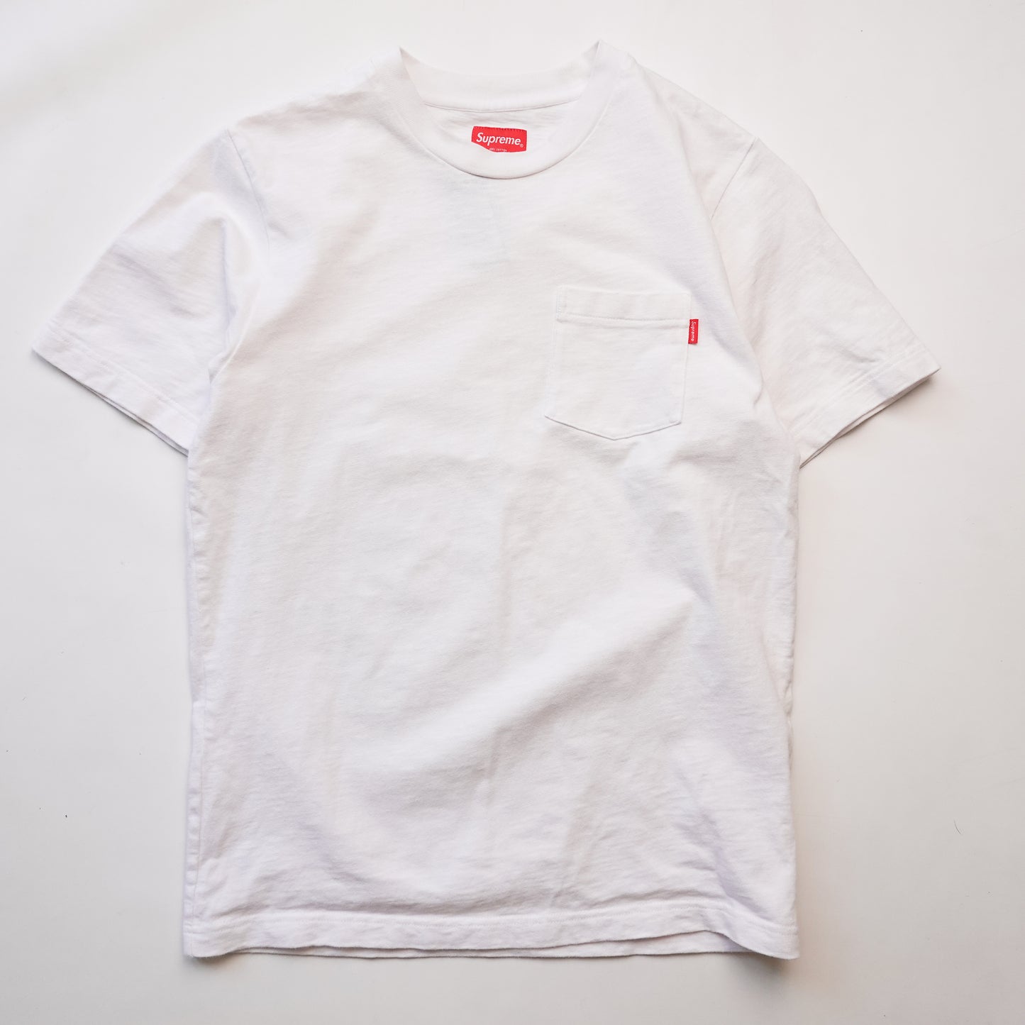 Supreme White Pocket Tee - Size S