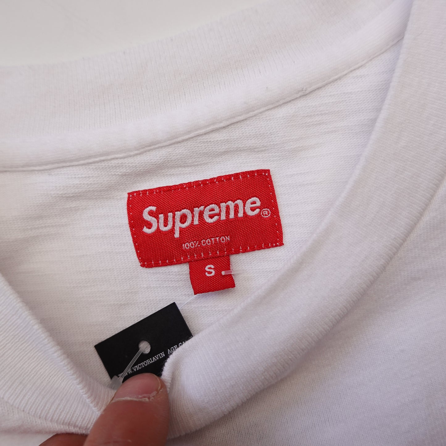 Supreme White Pocket Tee - Size S