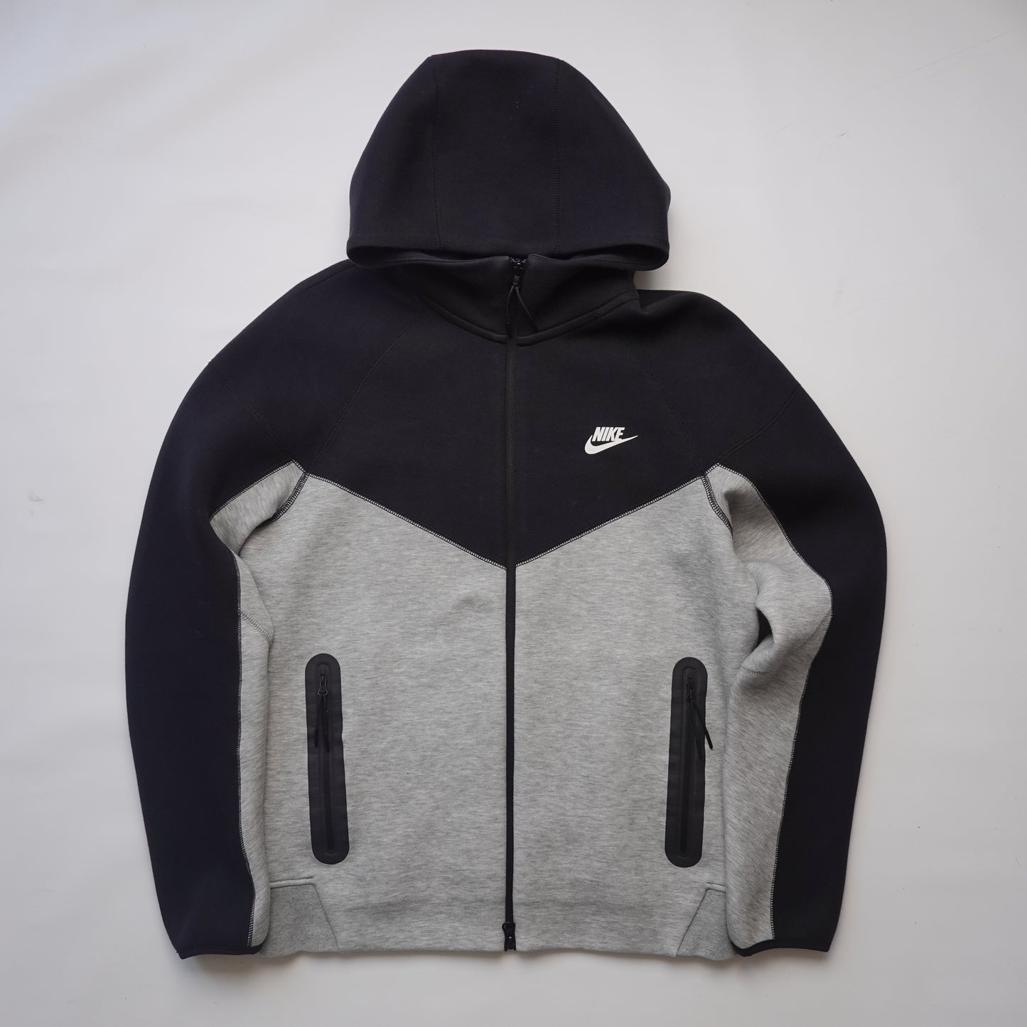 Nike Grey/Black Tech Fleece Hoodie - Size M