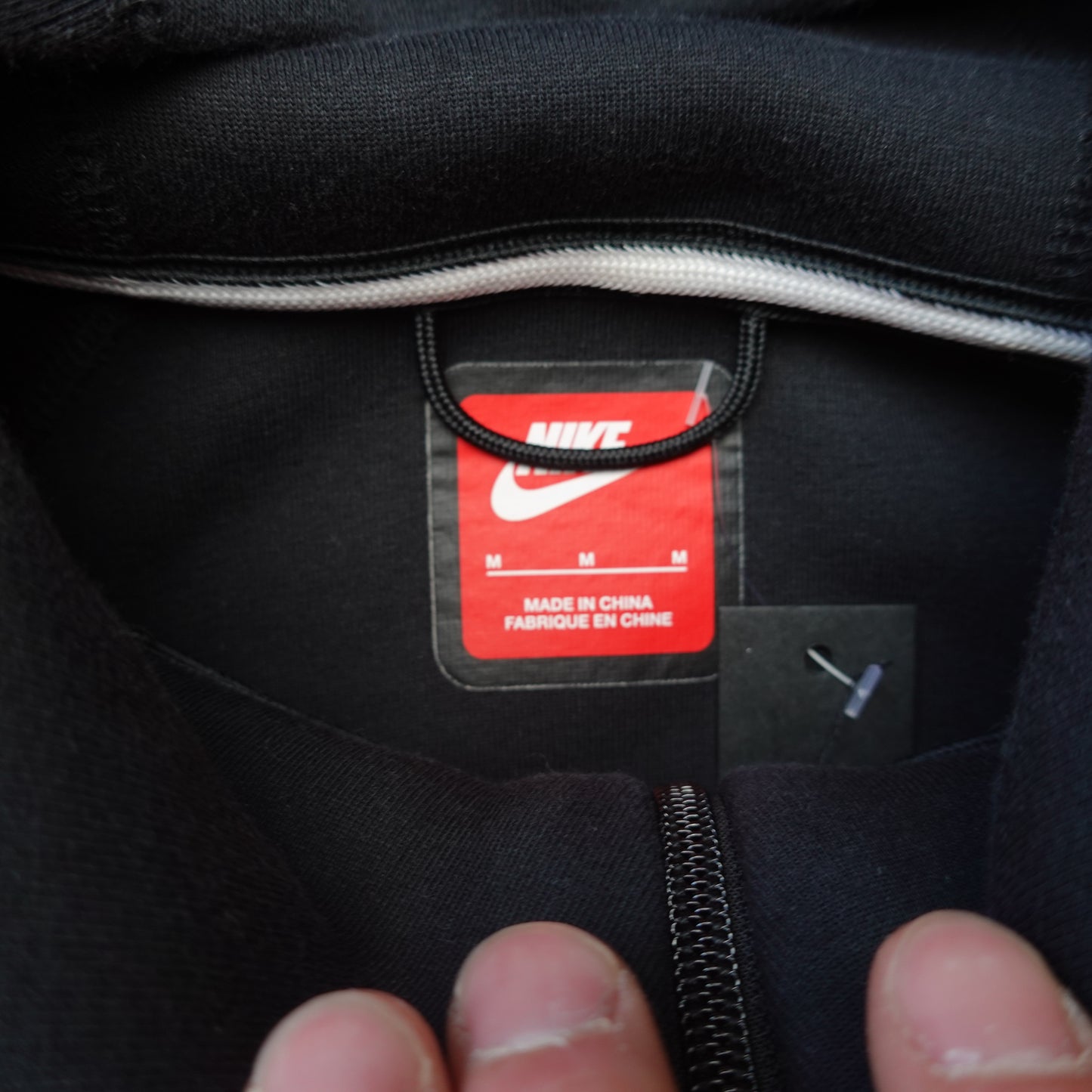 Nike Grey/Black Tech Fleece Hoodie - Size M