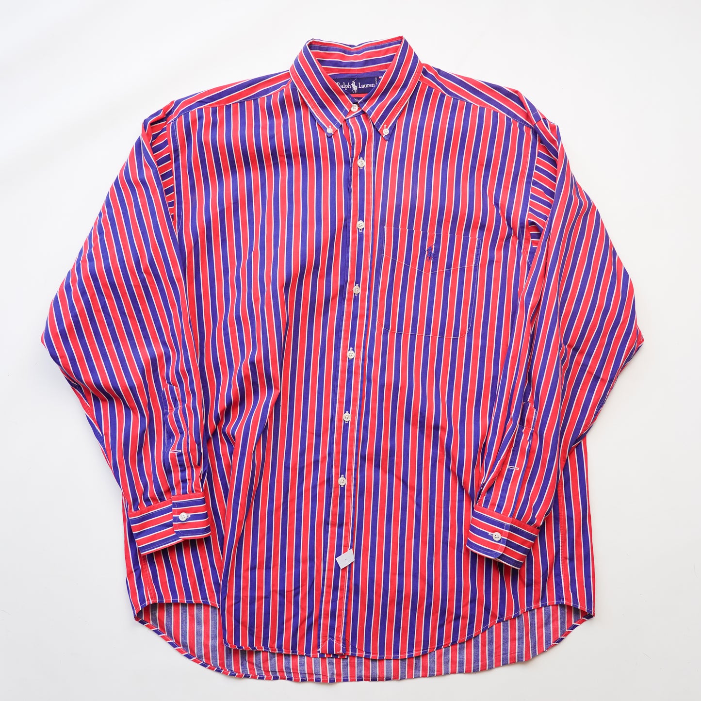 Polo RL Striped Red/Blue Button Up - Size XXL