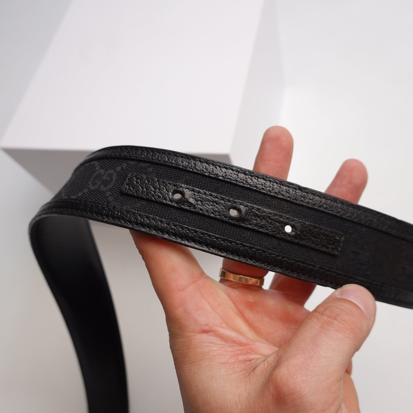 Gucci Canvas/Leather Belt - Size 28