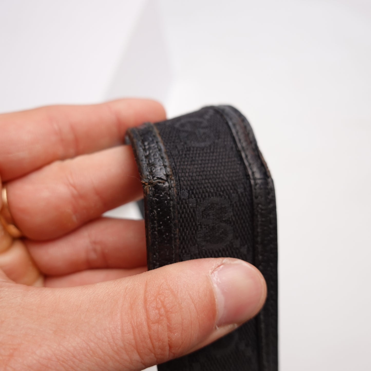 Gucci Canvas/Leather Belt - Size 28
