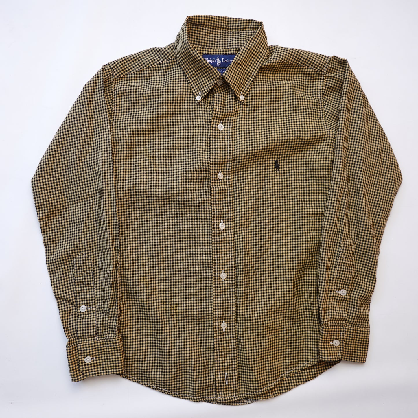 Polo RL Plaid Button Up YELLOW/BLACK - Size XS