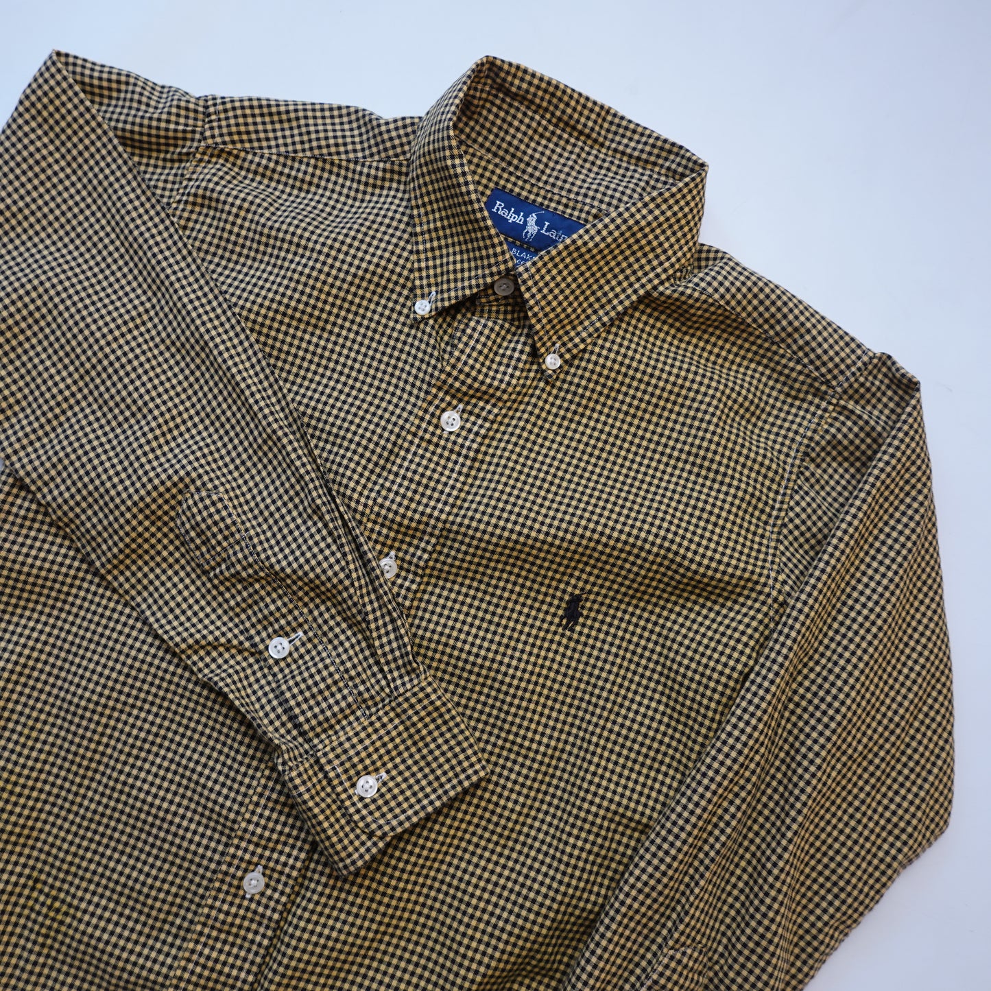 Polo RL Plaid Button Up YELLOW/BLACK - Size XS