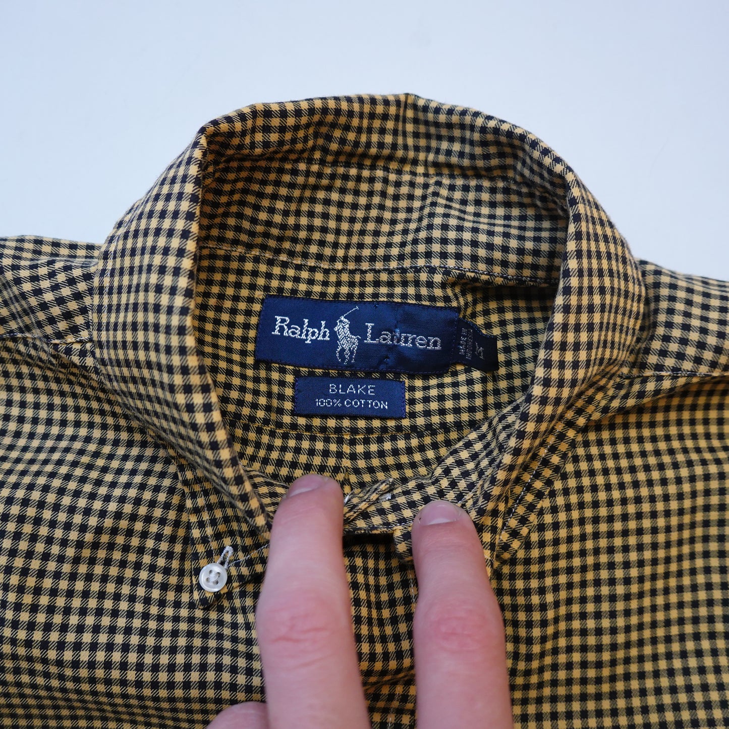 Polo RL Plaid Button Up YELLOW/BLACK - Size XS
